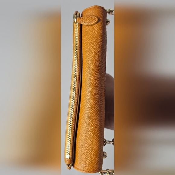 Rebecca Minkoff Gabby Wallet Chain Crossbody Bag Leather Purse Tan Glow *READ* - Picture 5 of 16